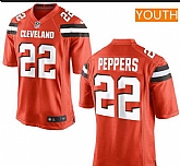 Youth Nike Cleveland Browns #22 Jabrill Peppers Orange Team Color Game Jersey DingZhi